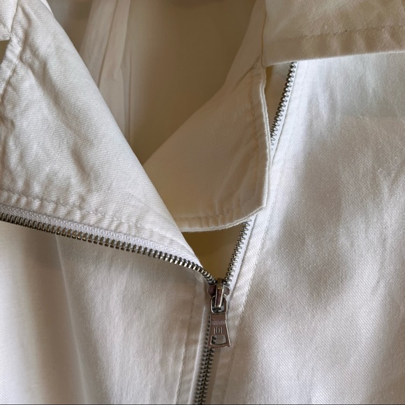 Liz Claiborne Light Lined Jacket XL White Zippered Front And Pockets - Picture 8 of 12